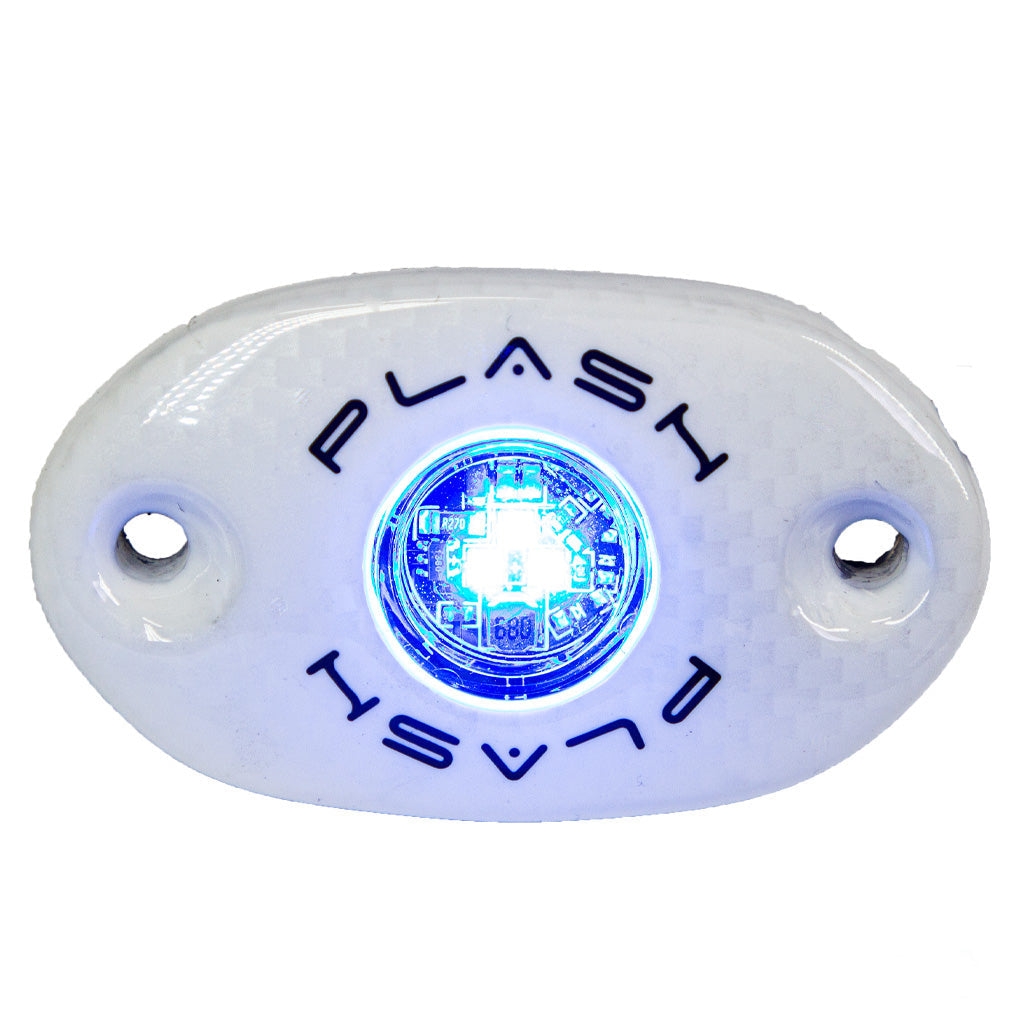 Plashlight CORPUS - Blue Carbon Fiber LED Deck Light - White Housing