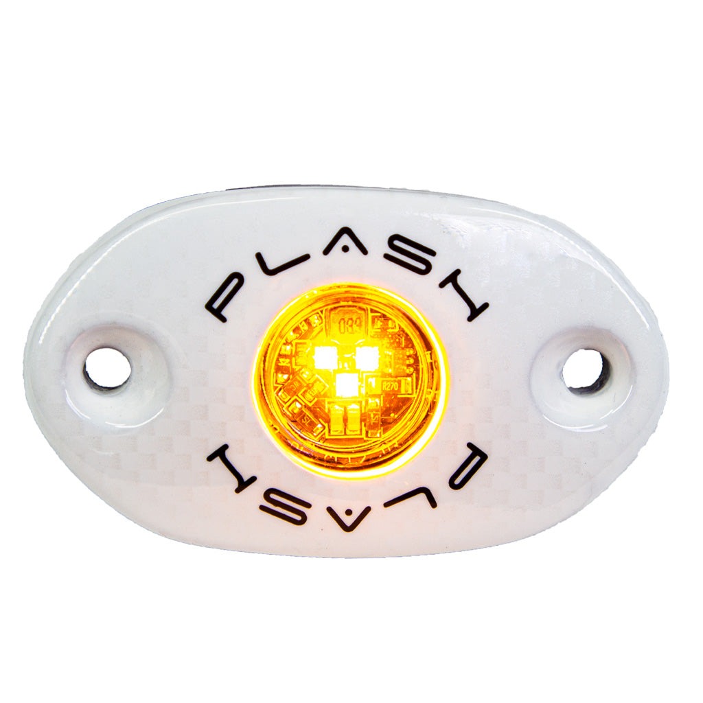 Plashlight CORPUS - Amber Carbon Fiber LED Deck Light - White Housing