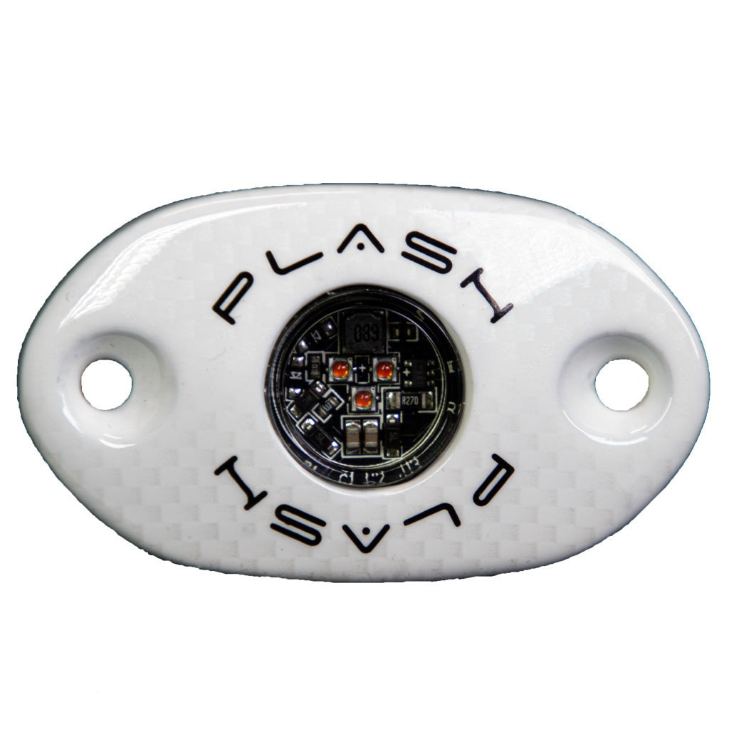 Plashlight CORPUS - Amber Carbon Fiber LED Deck Light - White Housing