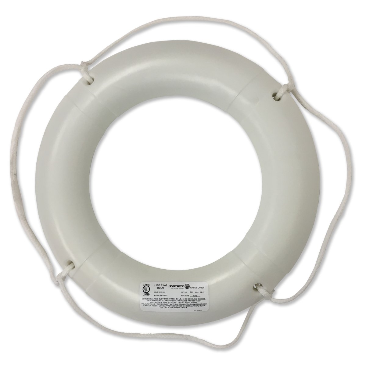 DATREX 30″ Life Ring White USCG, No Tape