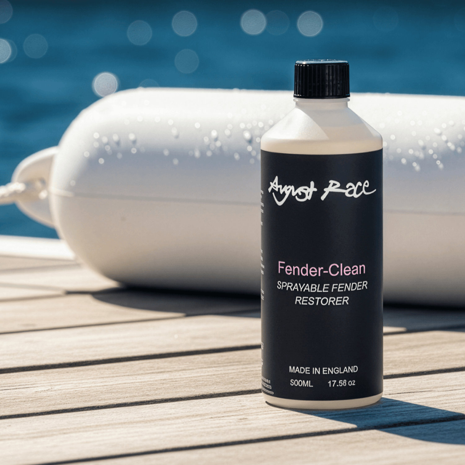 August Race Boat Fender Cleaner - Removes Scuffs, Oxidation & Black Marks from PVC & Vinyl (500ml)