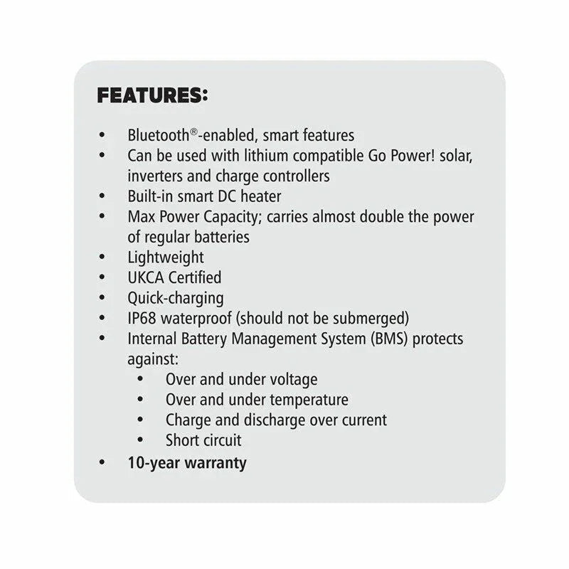 Go Power! 12V 300Ah LifePO4 Lithium Battery (GP-ADV-LiFePO4-300) Go Power